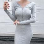 Set: Long-sleeve Zip Jacket + Pencil Skirt