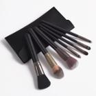 Set Of 7: Makeup Brush Set Of 7 - Gg031605 - With Bag - Makeup Brush - Black - One Size