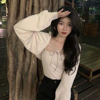 Set: Tie-front Shrug + Camisole Top