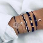 Set Of 5: Alloy Anchor / Shell / Moon Bracelet (assorted Designs)