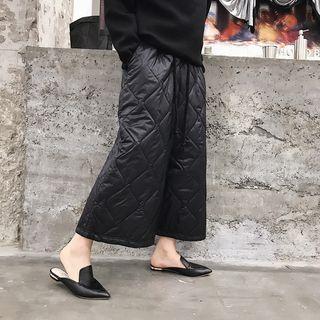 Cropped Wide-leg Quilted Pants