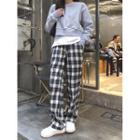 Plaid Straight-leg Pants As Figure - One Size