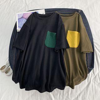 Color Block Pocket T-shirt