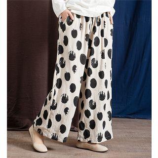 Printed Straight Fit Pants As Shown In Figure - One Size