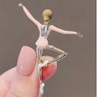 Dancer Glaze Alloy Brooch Ly2006 - Silver & Pink - One Size