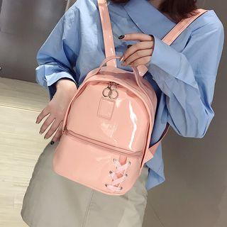 Glossy Cross Strap Detail Backpack