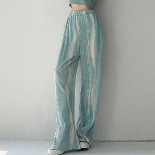 Tie-dye Two-tone Wide-leg Pants