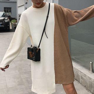 Two Tone Asymmetrical Knit Dress