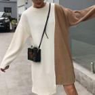 Two Tone Asymmetrical Knit Dress