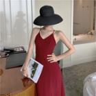 Halter-neck Side-slit Max A-line Dress