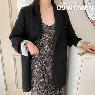 Plus Size Single-breasted Tailored Jacket