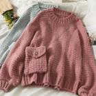 Loose-fit Knit Sweater With Mini Crossbody Bag