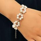 Faux Pearl Bracelet 02-11119 - White Faux Pearl - Gold - One Size