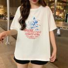 Short Sleeve Printed T-shirt White - One Size