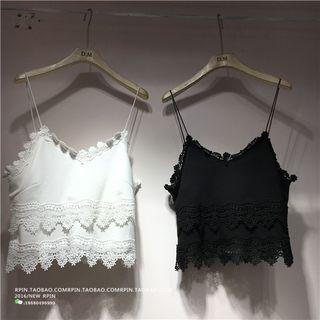 Lace Trim Cropped Camisole Top