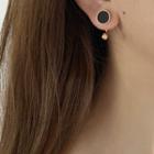 Stainless Steel Disc Swing Earring 1 Pair - Rose Gold - One Size