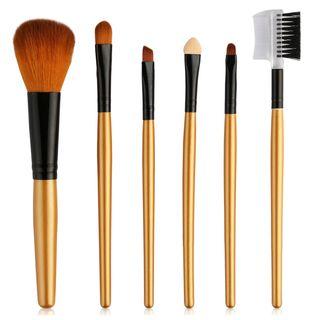 Set Of 6: Makeup Brush 6 Pcs - Champagne - One Size