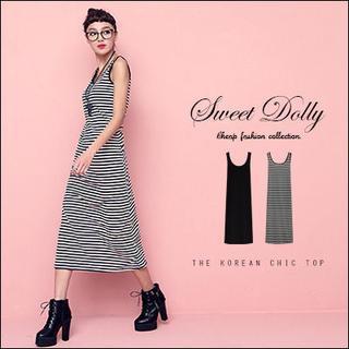 Sleeveless Striped Maxi Dress