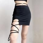 Chained Tie-leg Mini Skirt