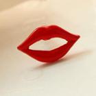 Red Lip Earrings Red - One Size