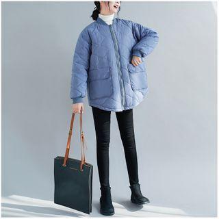 Patterned Padded Pocket Coat