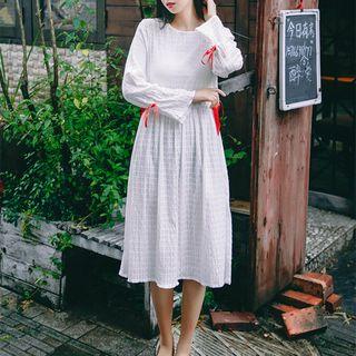 Drawstring Long-sleeve A-line Dress
