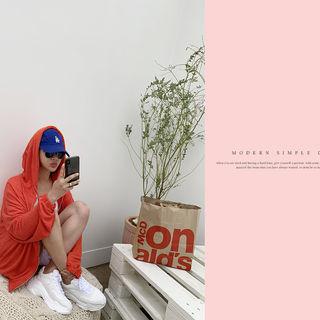 Linen Blend Zip Hoodie