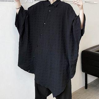 Plain Oversized Elbow Sleeve Shirt