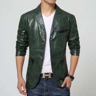 Faux Leather Blazer