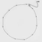 Bead Sterling Silver Necklace Silver - One Size