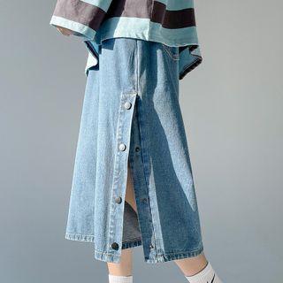 Button-up Wide-leg Capri Jeans