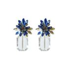 Flower & Crystal Drop Earrings One Size