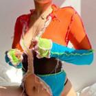 Long-sleeve Inside-out Seam Crop Top