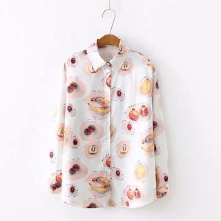 Short-sleeve / Long-sleeve Fruit Print Shirt