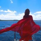 Hooded Cape Wine Red - One Size