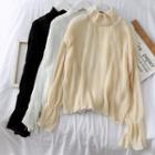 Mock-neck Loose-fit Plain Top