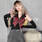 Set: Sleeveless Ribbon Top + Oversleeves