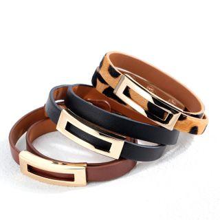 Leopard Print Faux Leather Bracelet