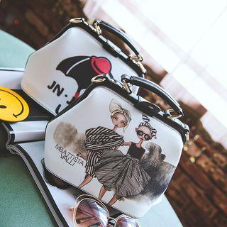 Faux Leather Print Mini Handbag
