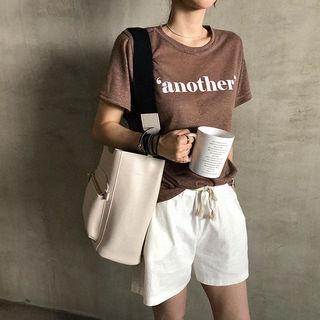 Another Lettering Linen Blend T-shirt