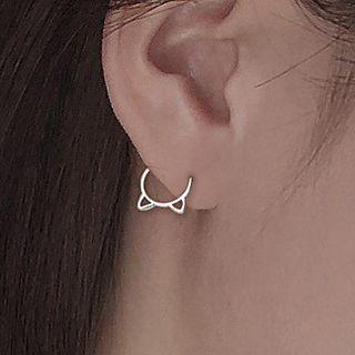 Cat Sterling Silver Earring 1 Pair - Stud Earrings - Silver - One Size