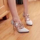 Rhinestone T-strap Stiletto Heel Dorsay