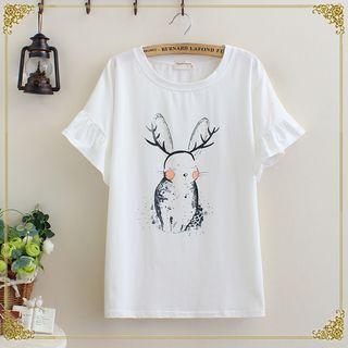 Rabbit Print Short Sleeve T-shirt