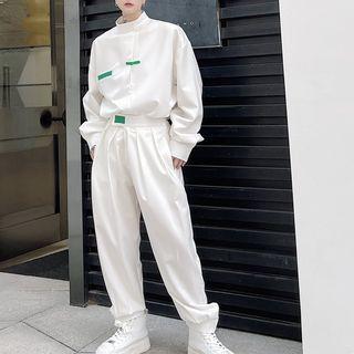 Set: Mock Neck Shirt + Straight Leg Pants