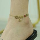 Stainless Steel Smiley Anklet 106 - Gold - One Size