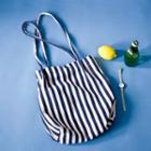 Striped Canvas Tote Bag As Shown In Figure - One Size
