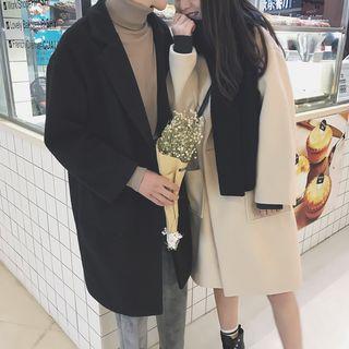 Couple Matching Notch Lapel Button Coat