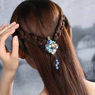 Flower Pendant Bead Drop Hair Clip