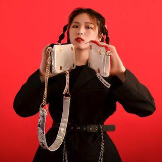 Printed Crossbody Bag Red & Black & White - One Size
