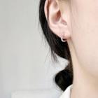 925 Sterling Silver Heart Hoop Earring 1 Pair - Stud Earrings - Love Heart - One Size